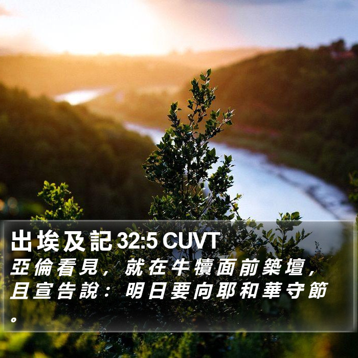 出 埃 及 記 32:5 CUVT Bible Study