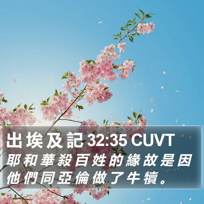 出 埃 及 記 32:35 CUVT Bible Study