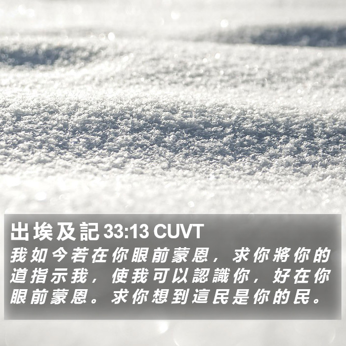出 埃 及 記 33:13 CUVT Bible Study