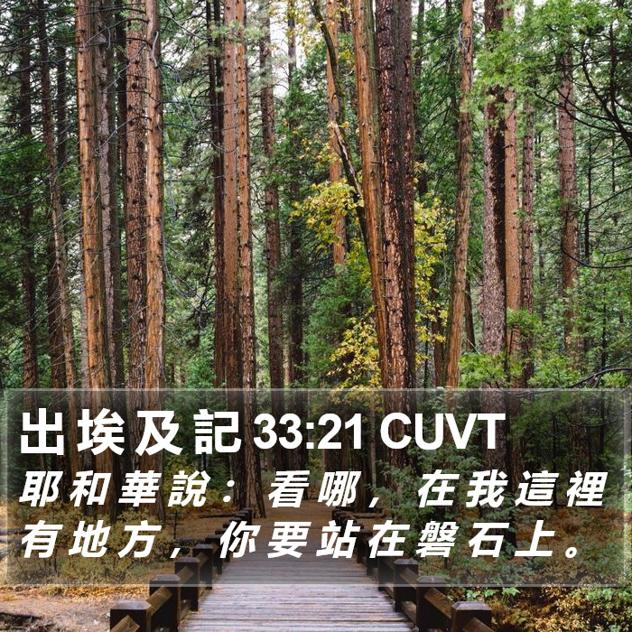 出 埃 及 記 33:21 CUVT Bible Study