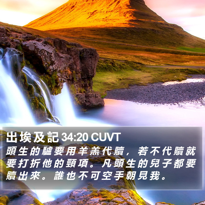 出 埃 及 記 34:20 CUVT Bible Study