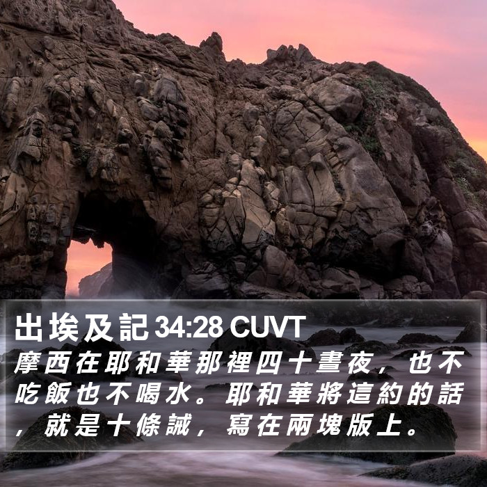 出 埃 及 記 34:28 CUVT Bible Study
