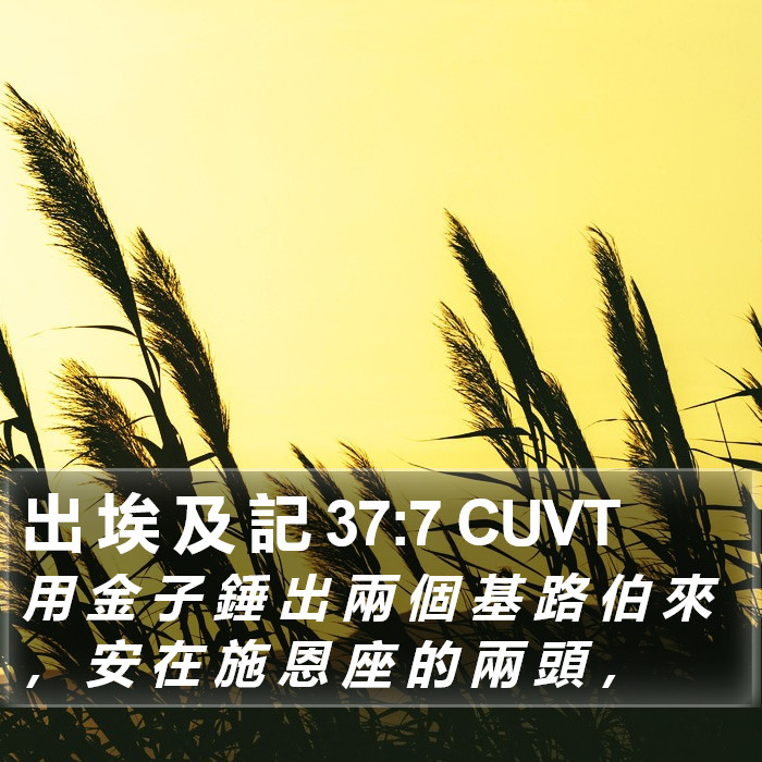 出 埃 及 記 37:7 CUVT Bible Study