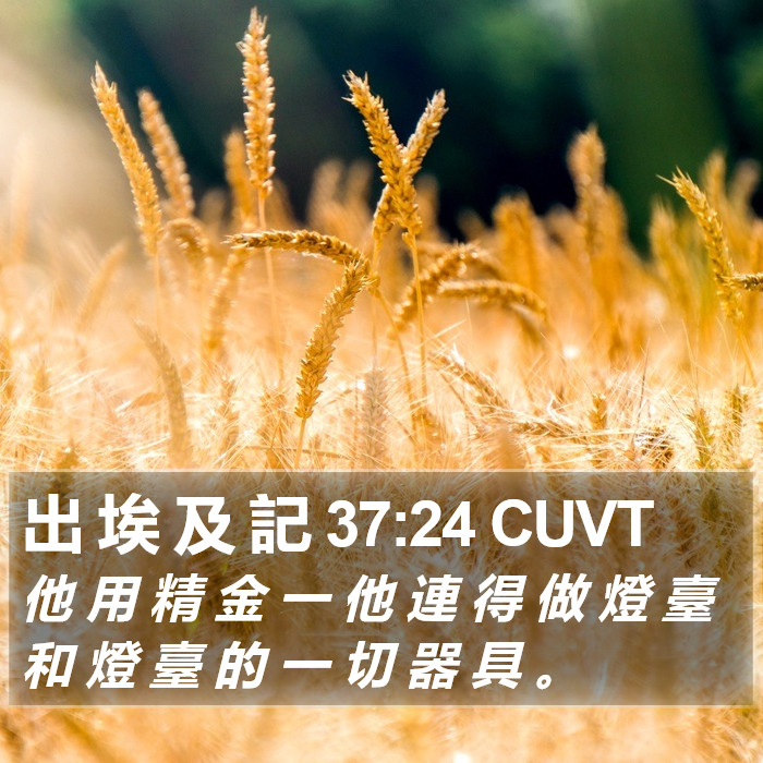 出 埃 及 記 37:24 CUVT Bible Study
