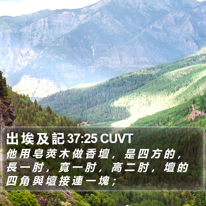 出 埃 及 記 37:25 CUVT Bible Study