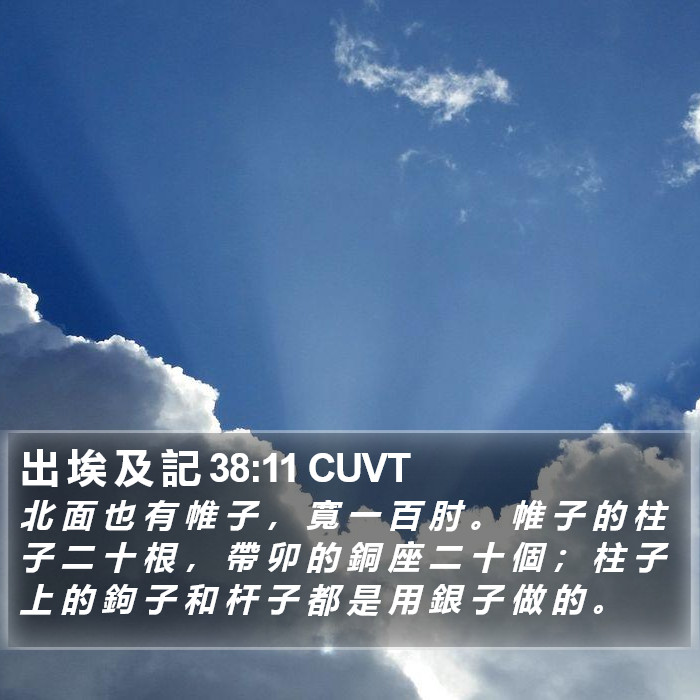 出 埃 及 記 38:11 CUVT Bible Study