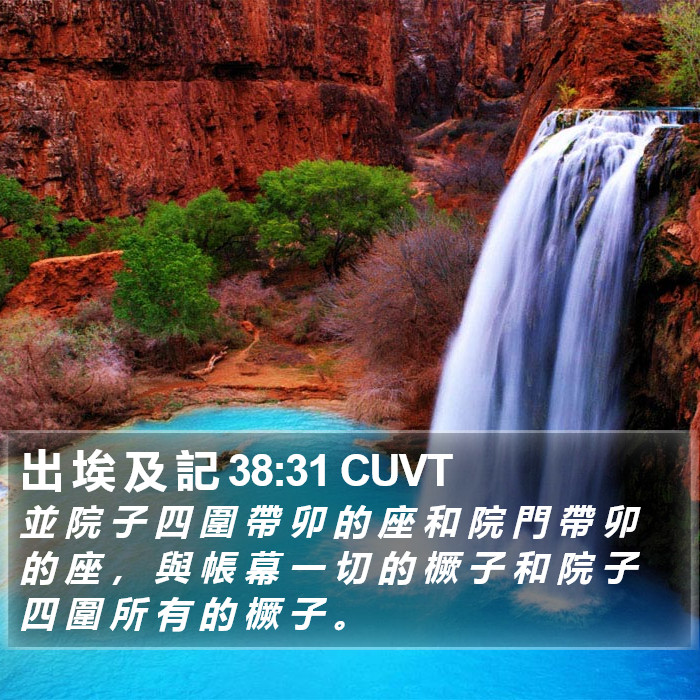 出 埃 及 記 38:31 CUVT Bible Study