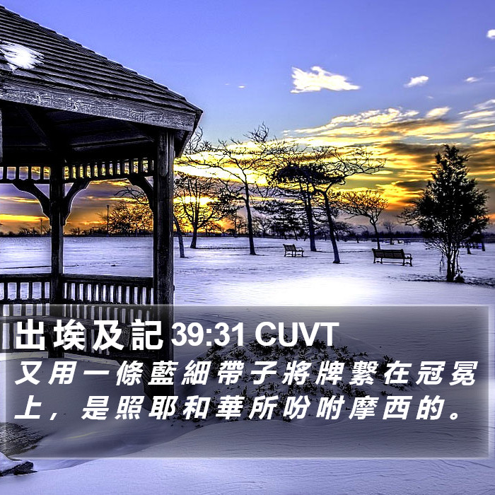 出 埃 及 記 39:31 CUVT Bible Study