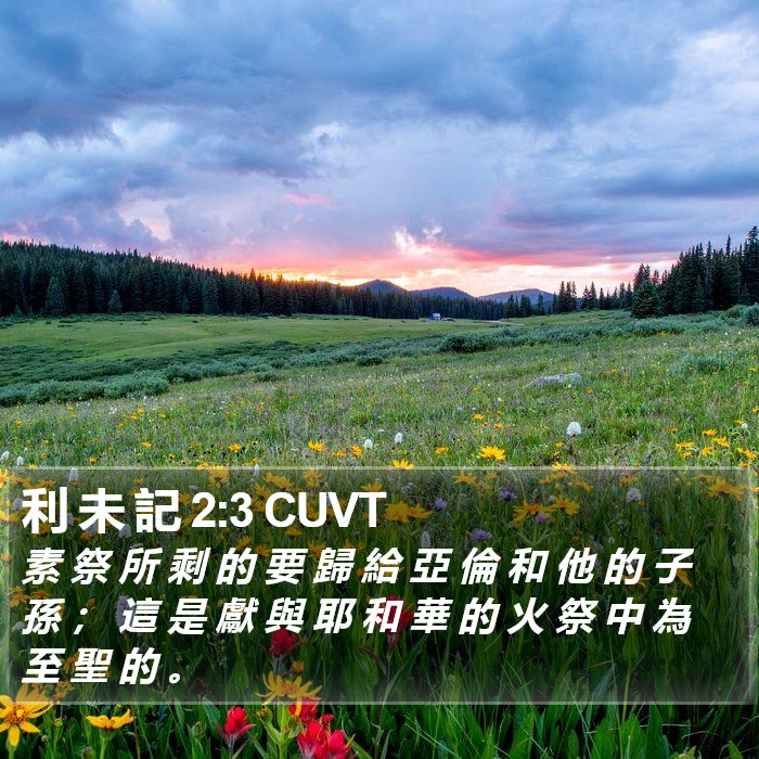 利 未 記 2:3 CUVT Bible Study