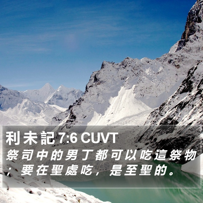 利 未 記 7:6 CUVT Bible Study
