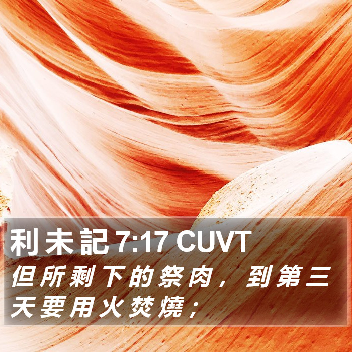 利 未 記 7:17 CUVT Bible Study