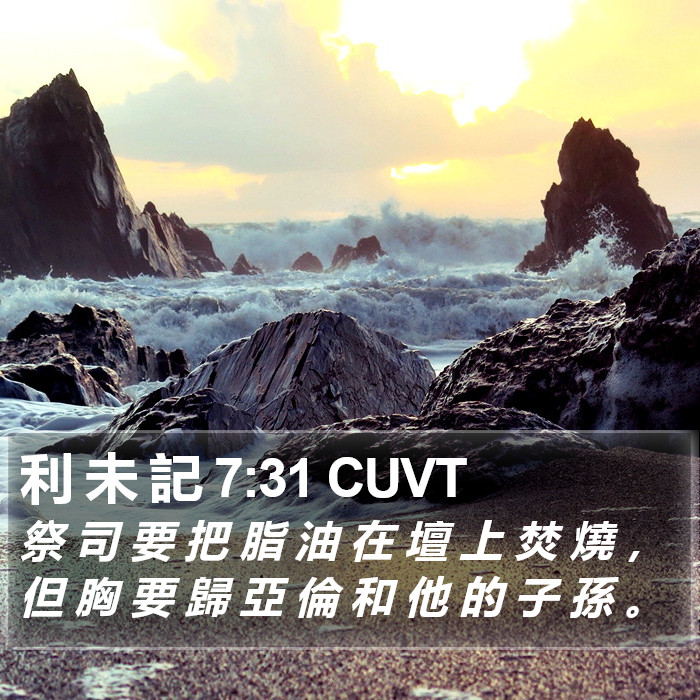 利 未 記 7:31 CUVT Bible Study