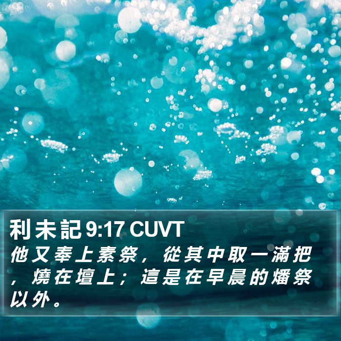 利 未 記 9:17 CUVT Bible Study