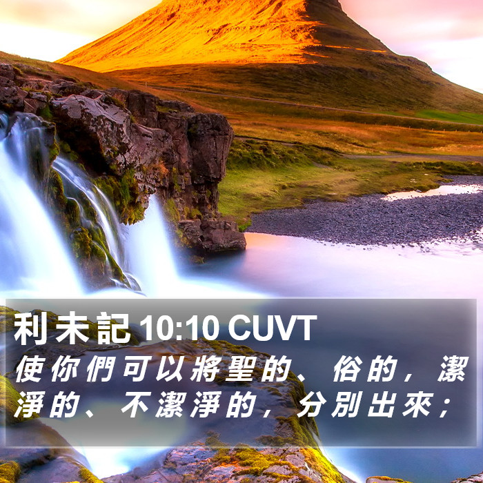 利 未 記 10:10 CUVT Bible Study