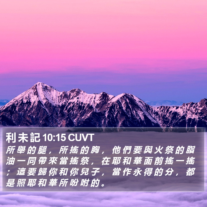 利 未 記 10:15 CUVT Bible Study