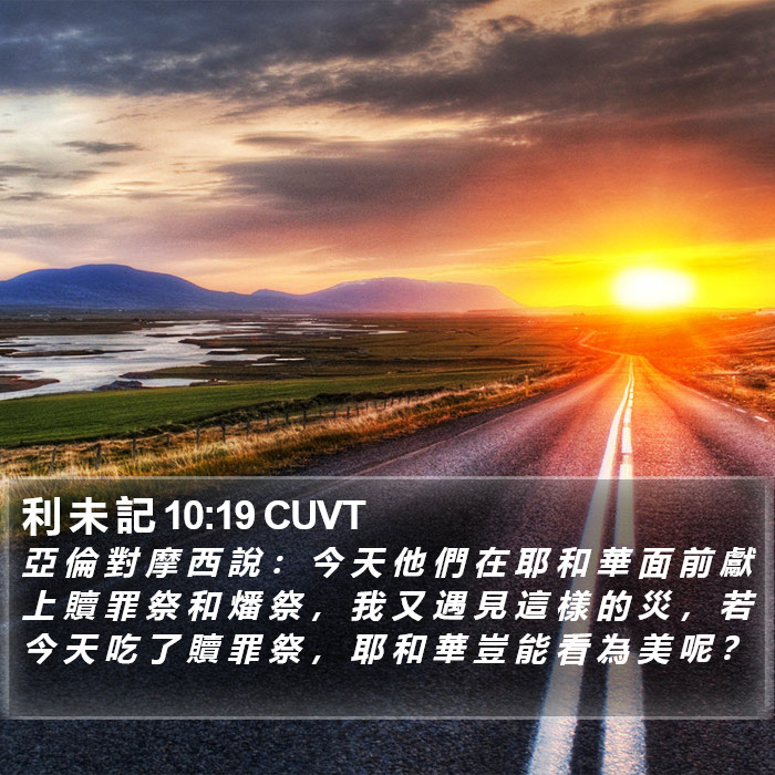 利 未 記 10:19 CUVT Bible Study