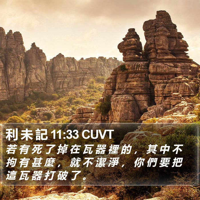 利 未 記 11:33 CUVT Bible Study