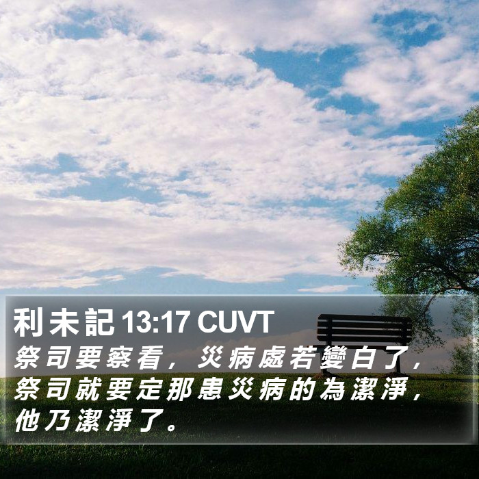 利 未 記 13:17 CUVT Bible Study