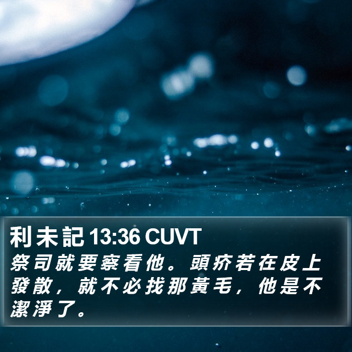 利 未 記 13:36 CUVT Bible Study