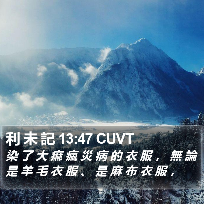 利 未 記 13:47 CUVT Bible Study