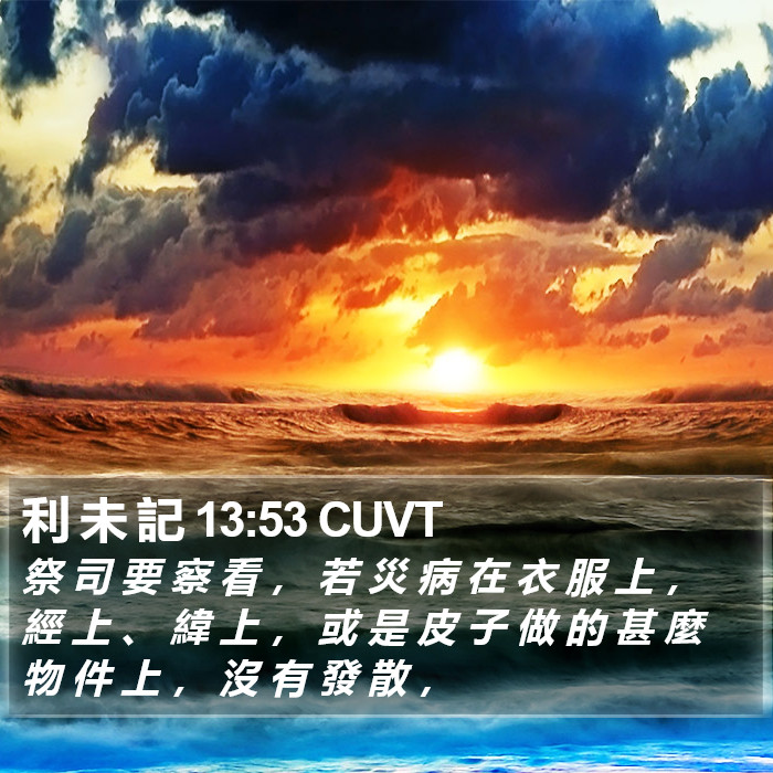 利 未 記 13:53 CUVT Bible Study