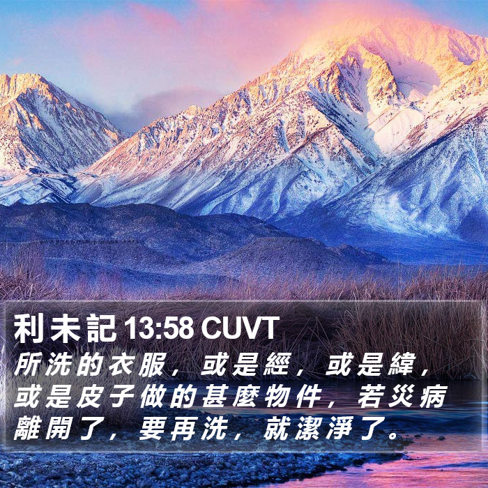 利 未 記 13:58 CUVT Bible Study