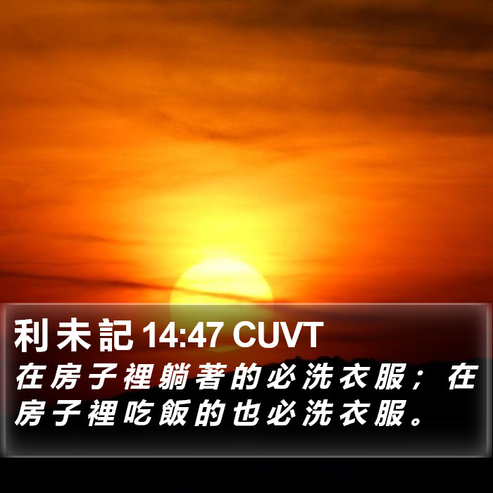 利 未 記 14:47 CUVT Bible Study