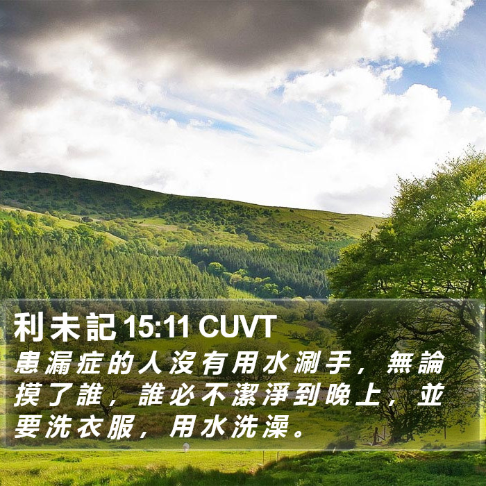 利 未 記 15:11 CUVT Bible Study