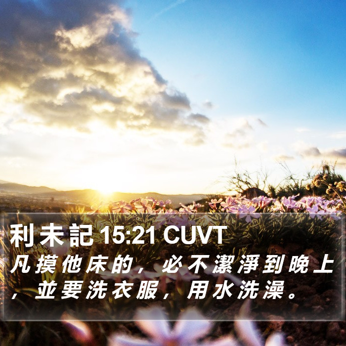 利 未 記 15:21 CUVT Bible Study
