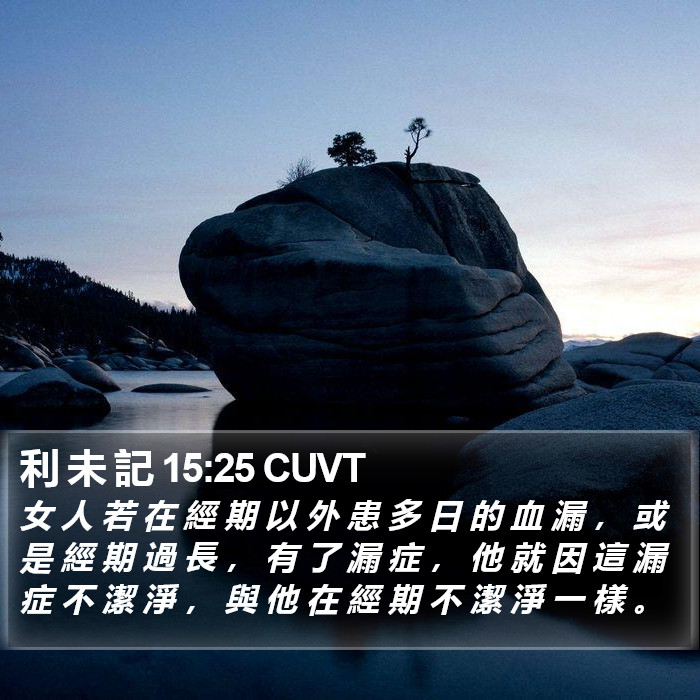 利 未 記 15:25 CUVT Bible Study