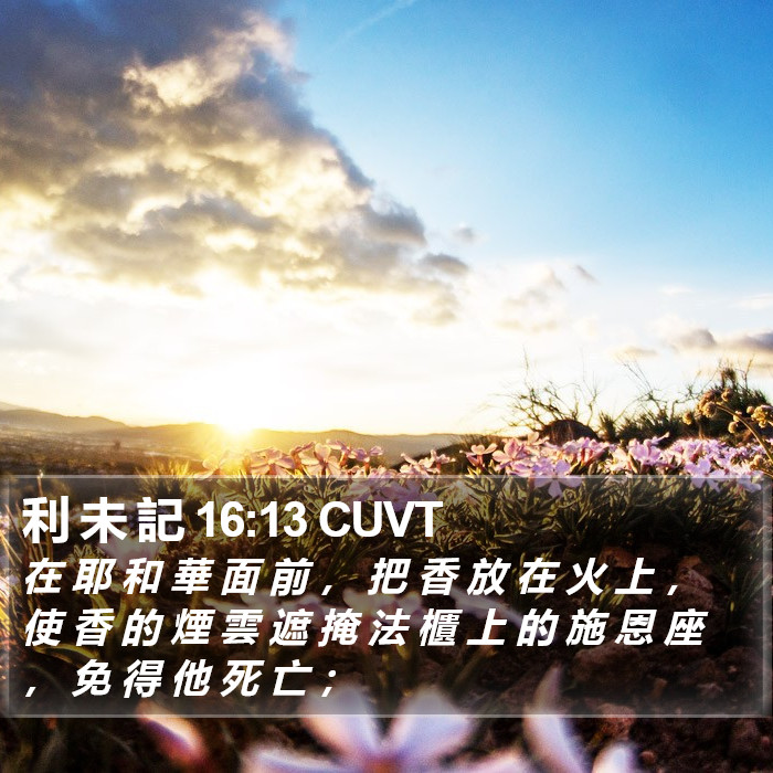 利 未 記 16:13 CUVT Bible Study