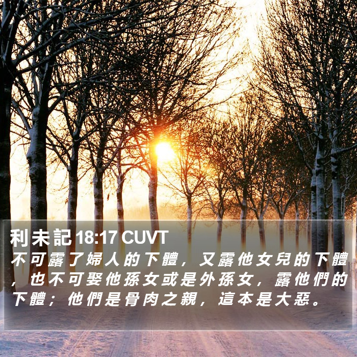 利 未 記 18:17 CUVT Bible Study
