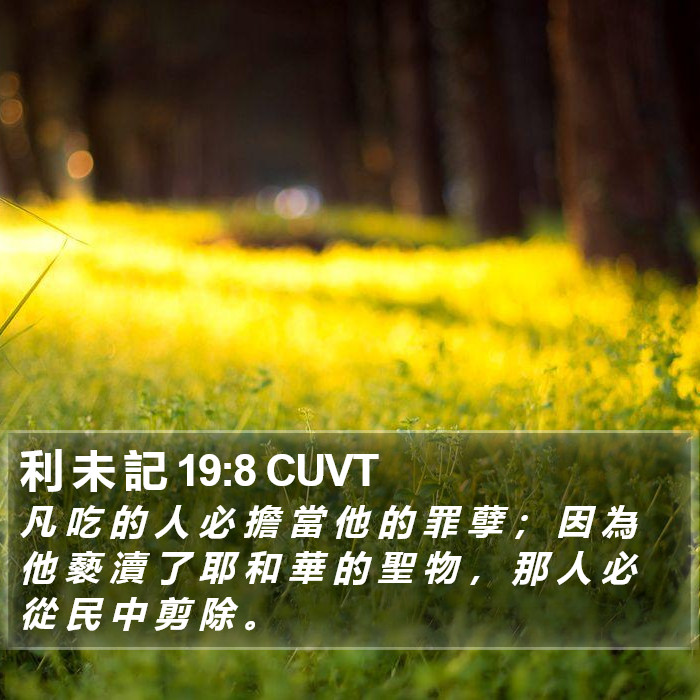 利 未 記 19:8 CUVT Bible Study
