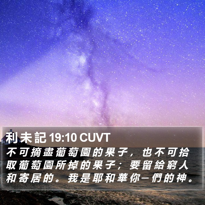 利 未 記 19:10 CUVT Bible Study