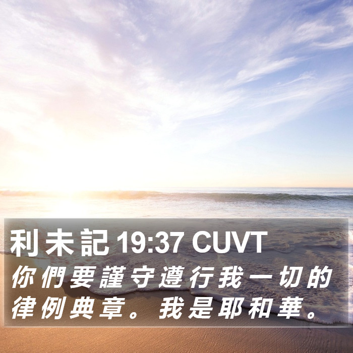 利 未 記 19:37 CUVT Bible Study