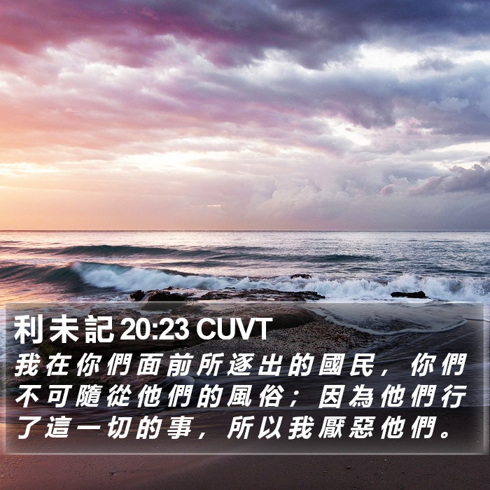 利 未 記 20:23 CUVT Bible Study