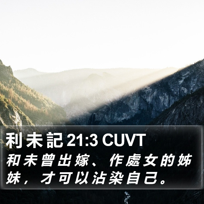 利 未 記 21:3 CUVT Bible Study