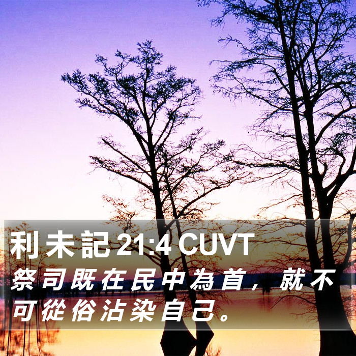 利 未 記 21:4 CUVT Bible Study