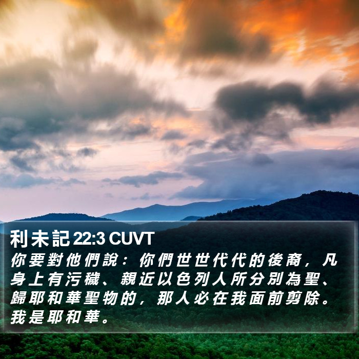 利 未 記 22:3 CUVT Bible Study