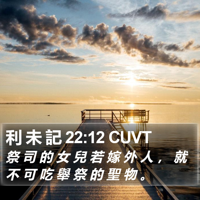 利 未 記 22:12 CUVT Bible Study