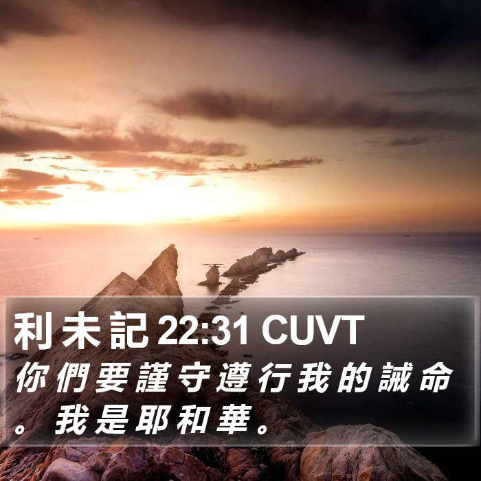 利 未 記 22:31 CUVT Bible Study