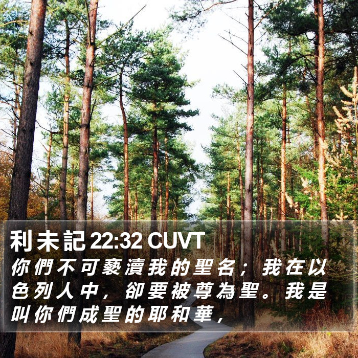 利 未 記 22:32 CUVT Bible Study