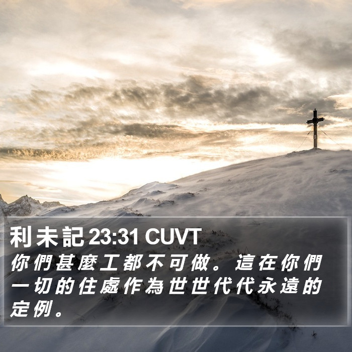 利 未 記 23:31 CUVT Bible Study