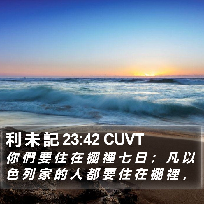 利 未 記 23:42 CUVT Bible Study