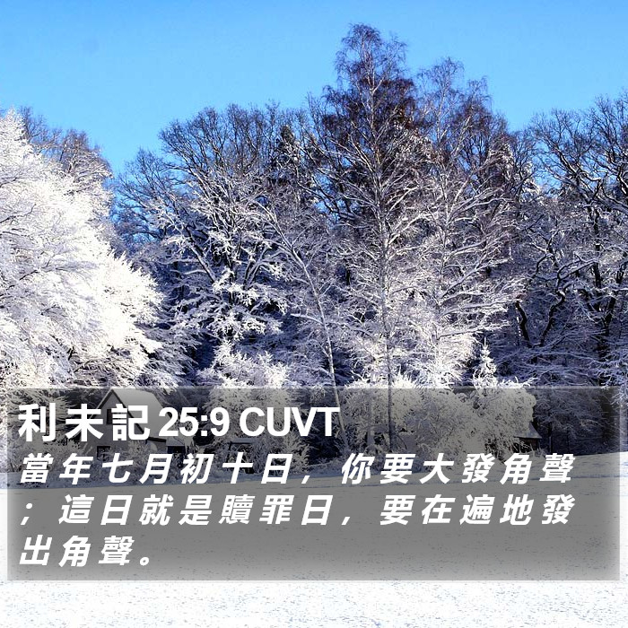 利 未 記 25:9 CUVT Bible Study