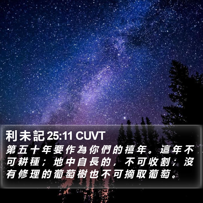 利 未 記 25:11 CUVT Bible Study