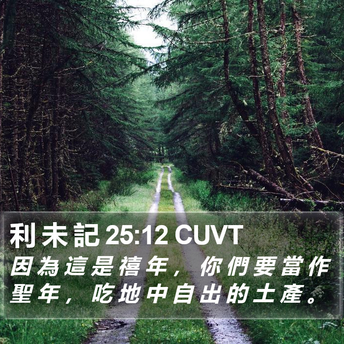 利 未 記 25:12 CUVT Bible Study