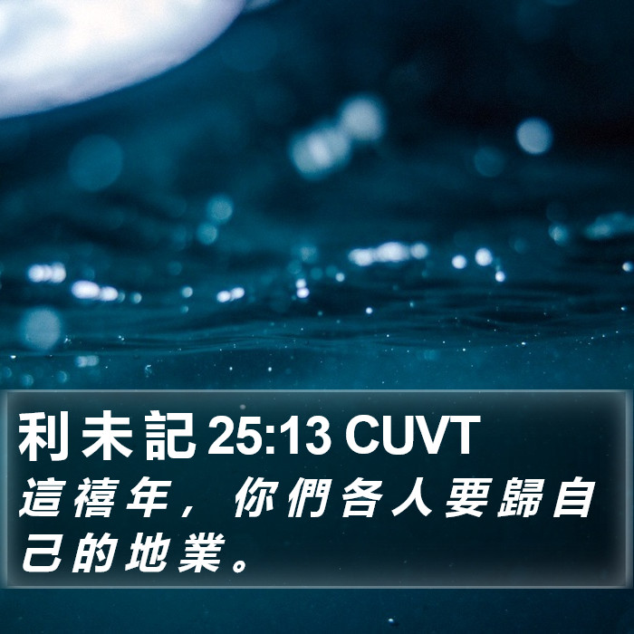利 未 記 25:13 CUVT Bible Study