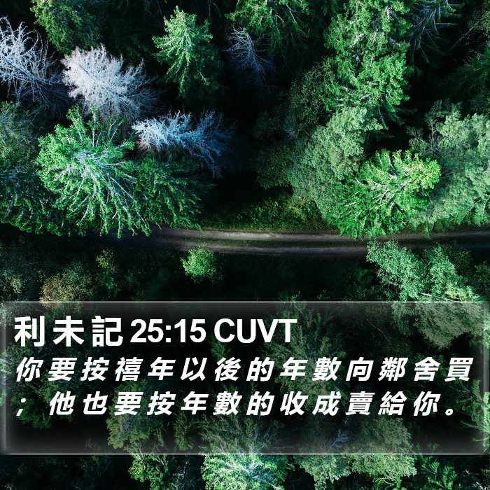 利 未 記 25:15 CUVT Bible Study