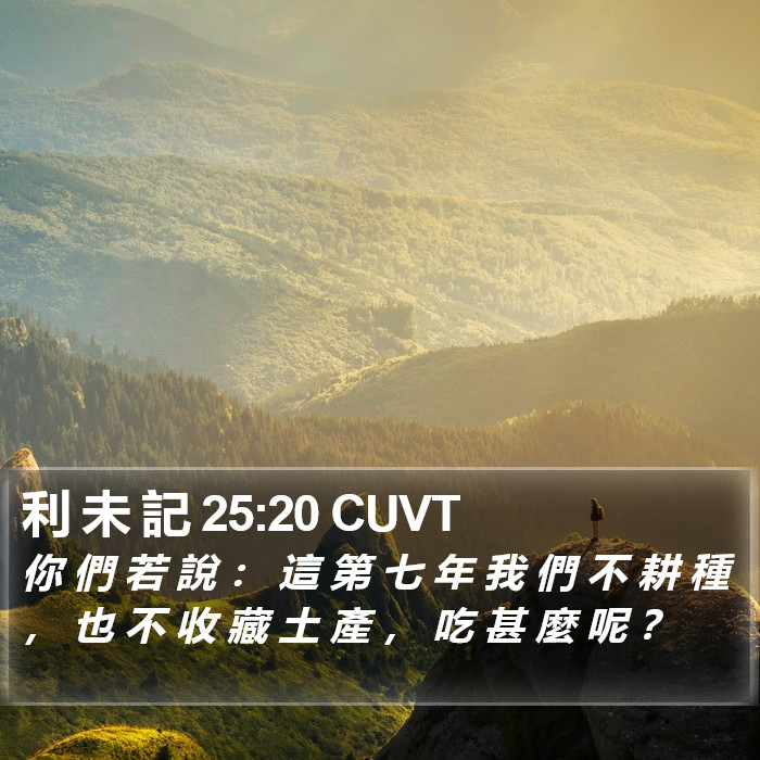 利 未 記 25:20 CUVT Bible Study